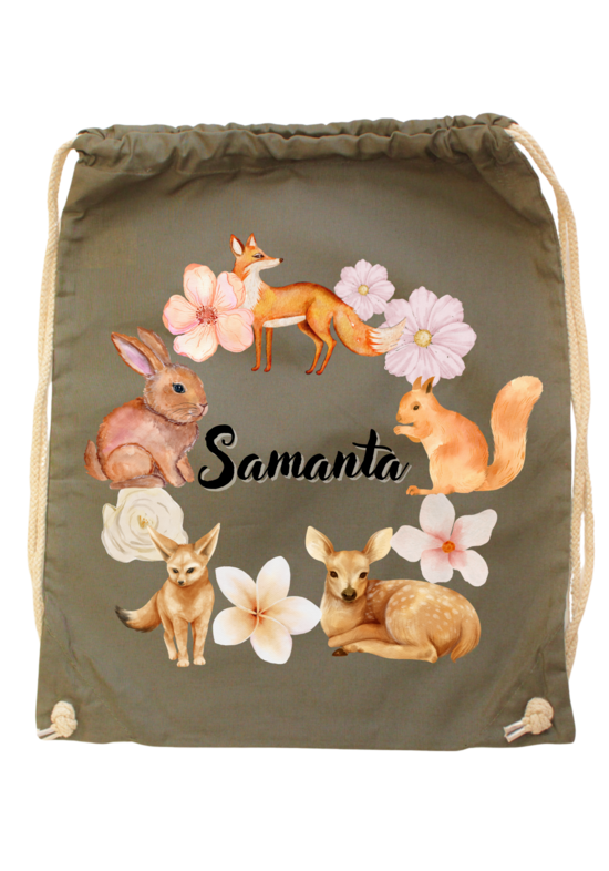 Kokvilnas gaisu caurlaidīga sporta soma ar apdruku